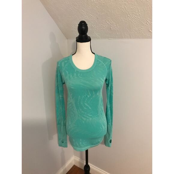 Lululemon Swiftly Tech Long Sleeve Crew Heathered Bali Breeze - Size 6 - Picture 1 of 11
